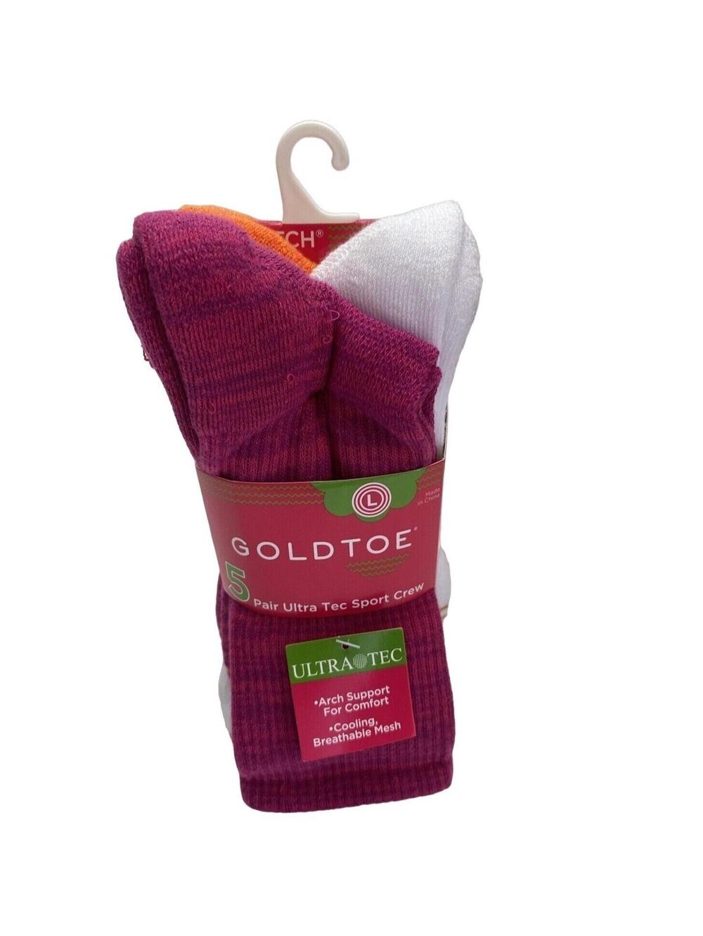 Kids Arch Support Socks Goldtoe 5 Pack Ultra Tec Sport Crew Cooling Mesh Socks